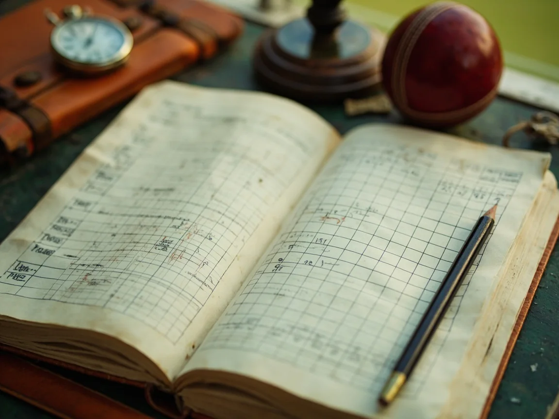 Fantasy cricket scorebook reference notebook with player stats